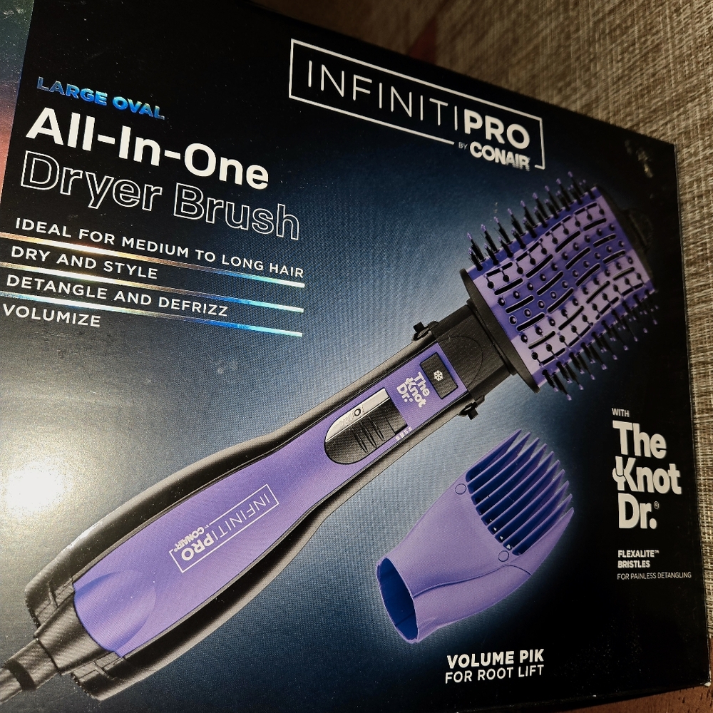InfinitiPro All-In-One Dryer Brush - Purple and Pink